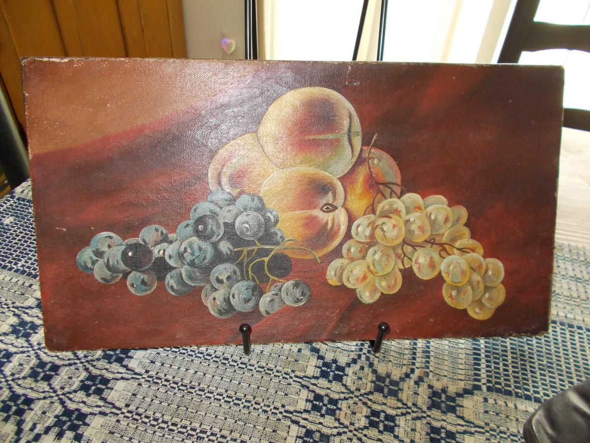 OIL PAINTING ON CANVAS OF FRUIT 1800s