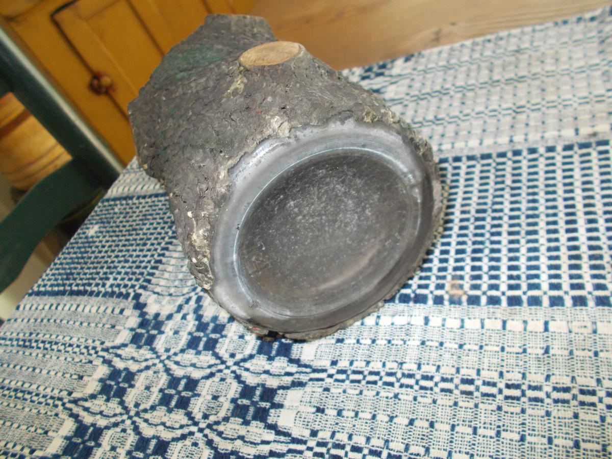 BARK COVERED GLASS BOTTLE