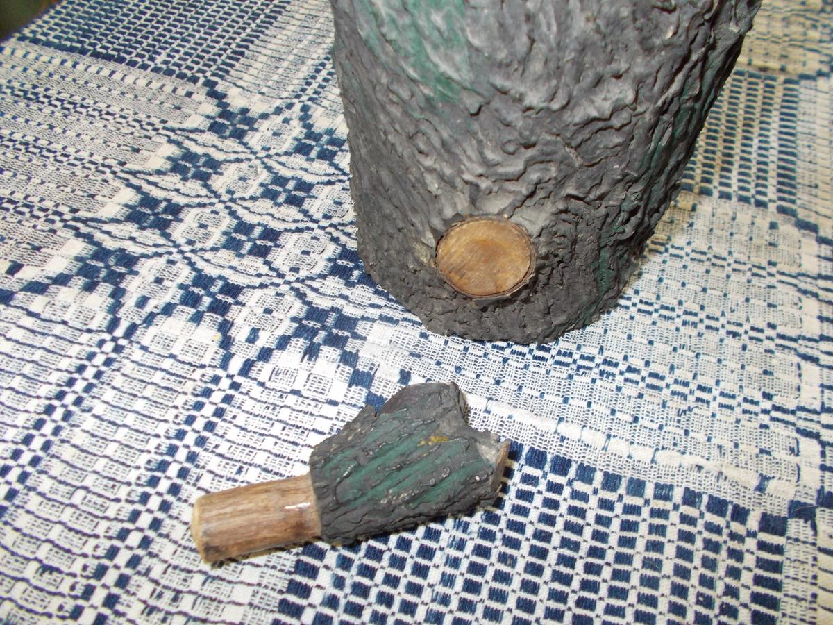 BARK COVERED GLASS BOTTLE