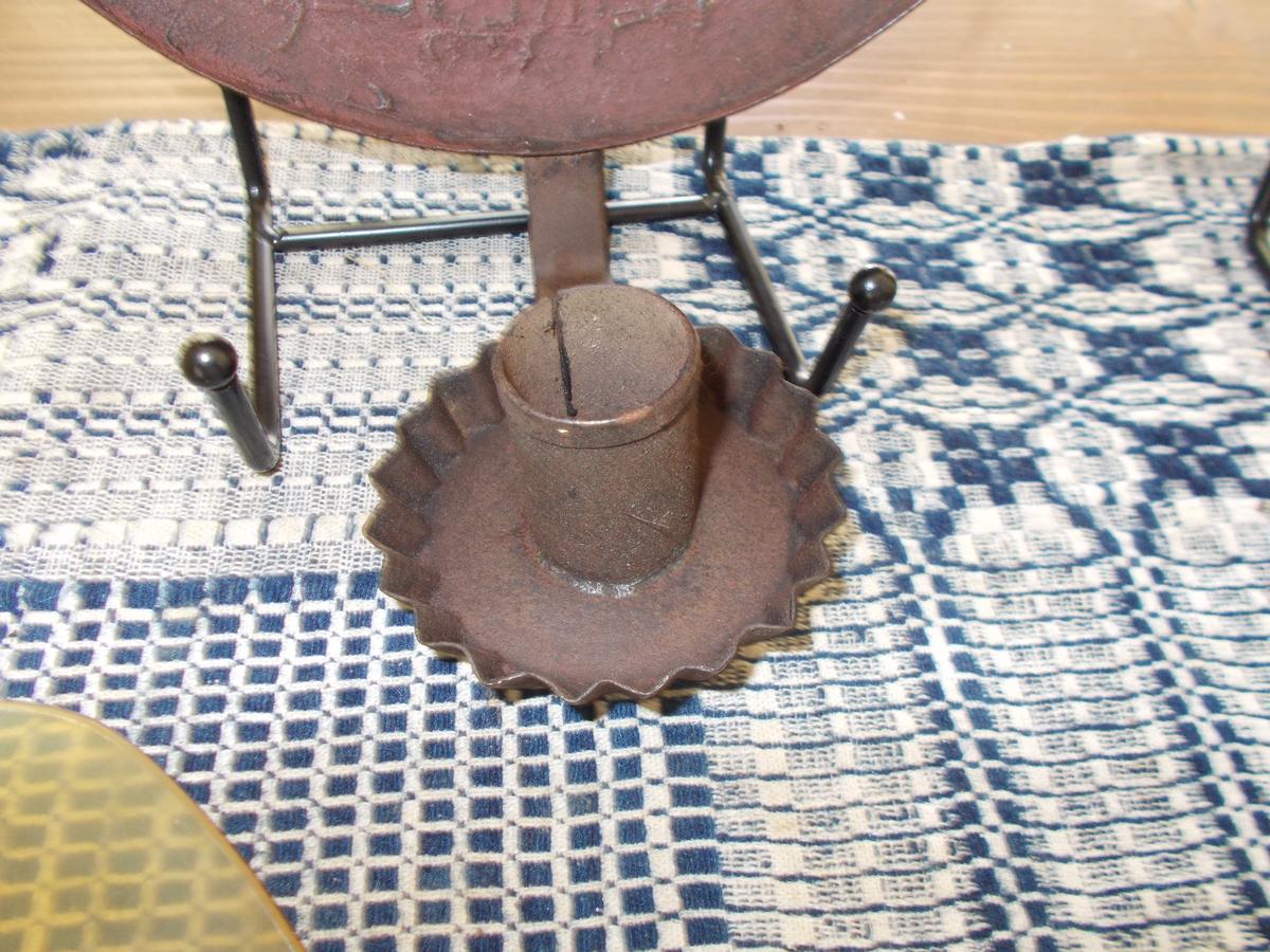 EARLY PAIR OF TIN SCONCES IN PAINT