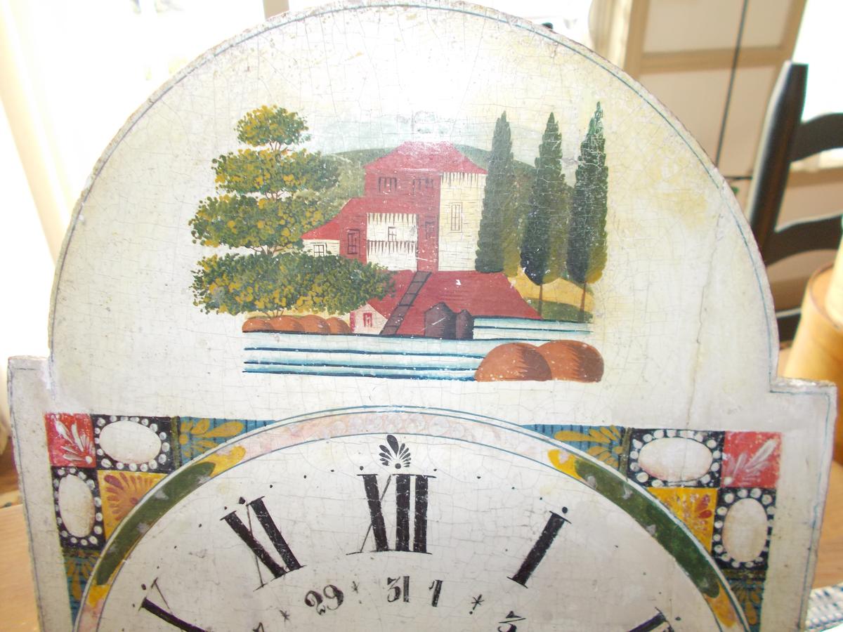 NEW ENGLAND DECORATED WOOD CLOCK FACE