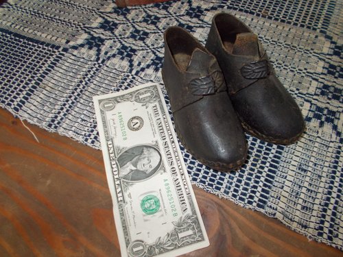 EARLY WHIMPSEY WOOD & LEATHER SHOES LABELED