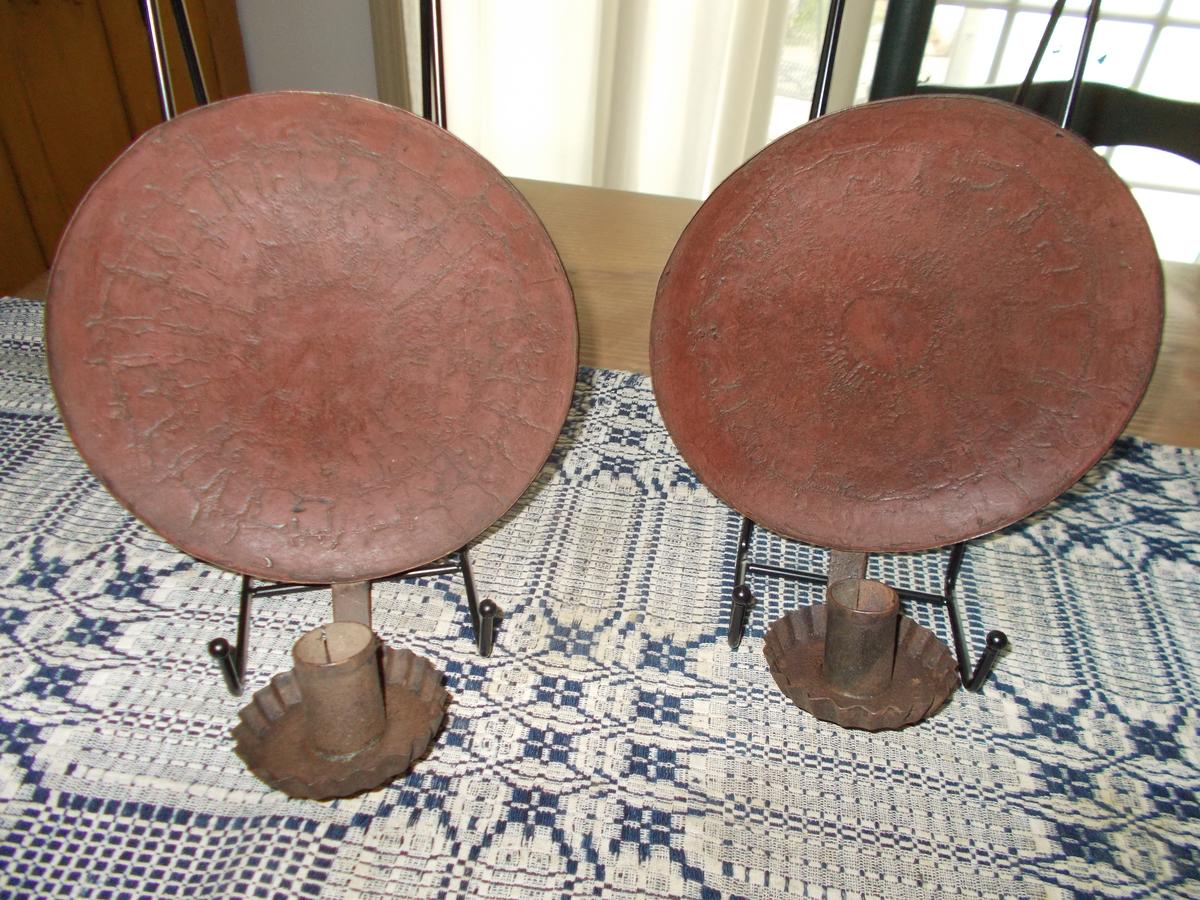 EARLY PAIR OF SCONCES IN PAINT