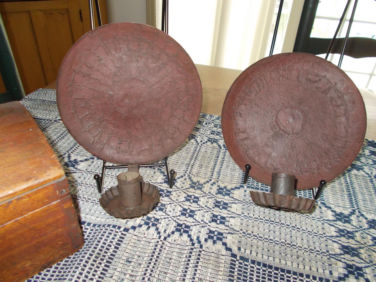 EARLY PAIR OF SCONCES IN PAINT