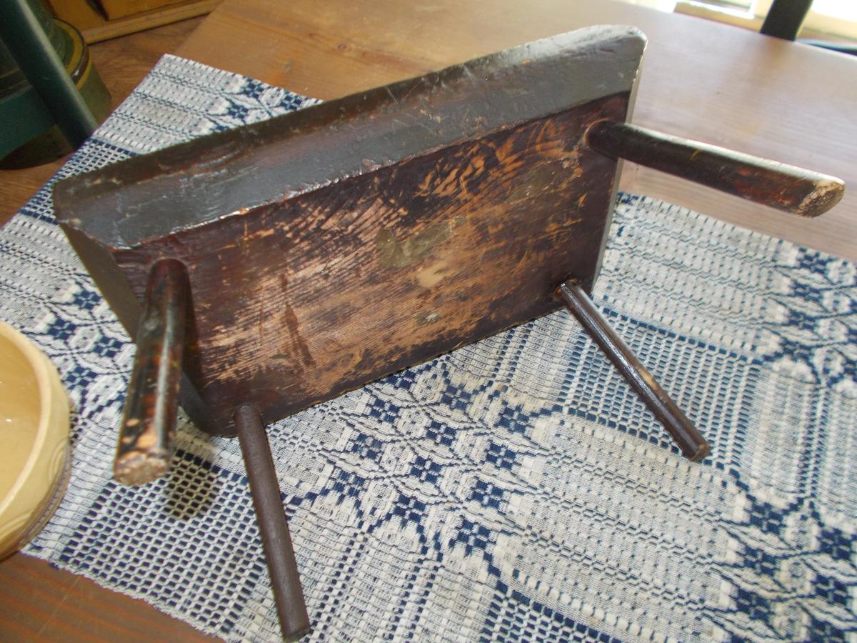 EARLY WOODEN FOOTSTOOL
