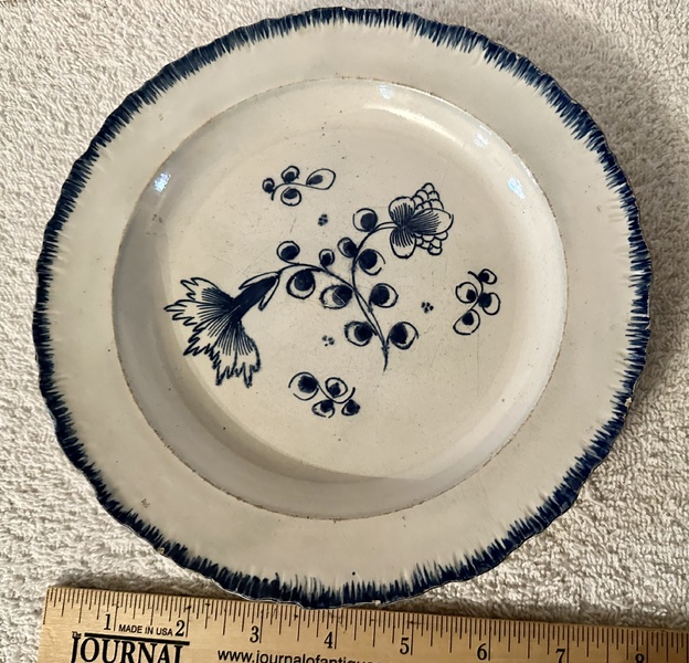 2 Shell Edge (Leeds) 8” Plates Floral Centers