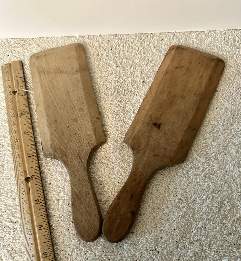 2 Wooden “Scotch Hands” Butter Paddles