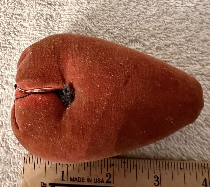 Strawberry Shaped Velvet Pincushion
