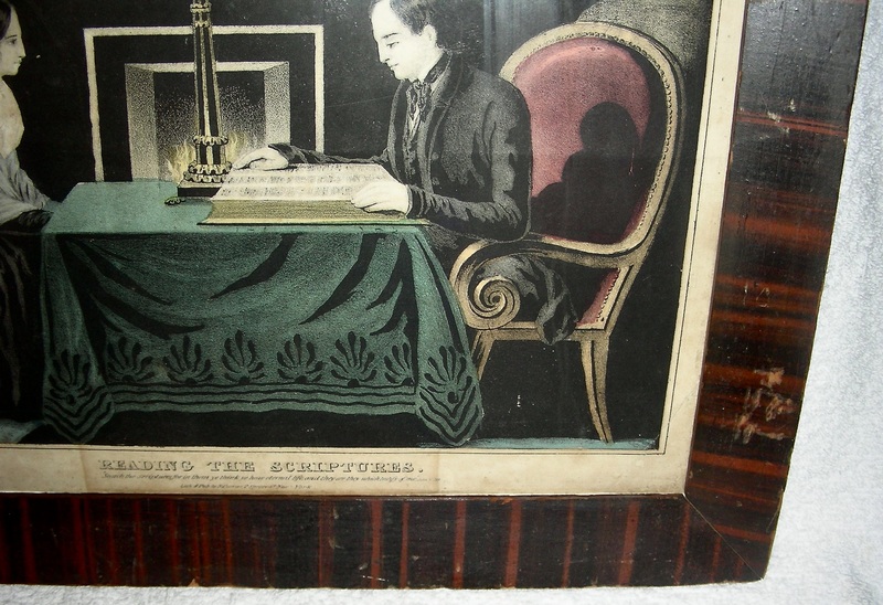 19th C Grain Painted Frame w/ Currier Print