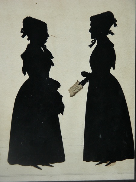 Cut Silhouette of 4 Standing Women c.1840