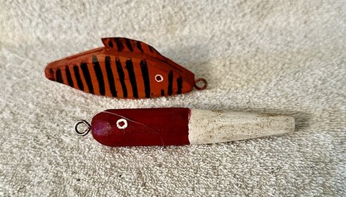 Painted Fishing Lure & Bobber Signed T Brown