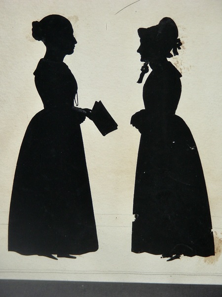 Cut Silhouette of 4 Standing Women c.1840