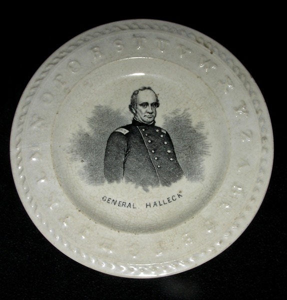 2 Kids' ABC Plates w/ Civil War Generals, c.1865