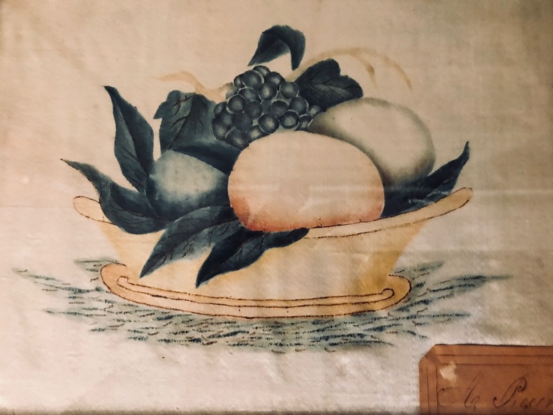 Schoolgirl Watercolor Theorem on Silk, c.1840