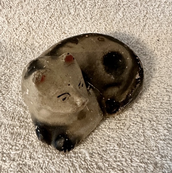 Small Resting Chalkware Cat