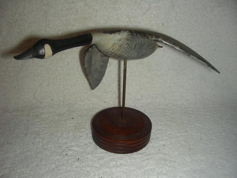 Miniature Carved Flying Canada Goose