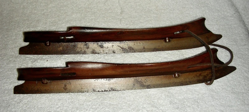 Pair of Wooden Ice Skates