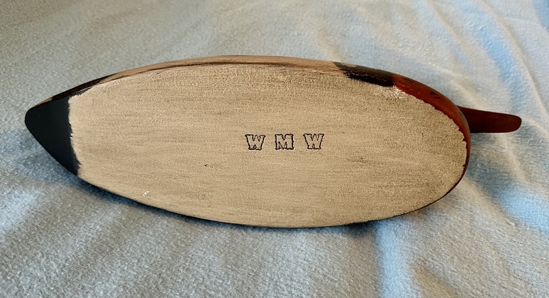 Signed Contemporary Merganser Decoy in Paint