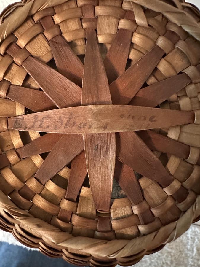 Miniature Signed Round Handled Basket w/ Date