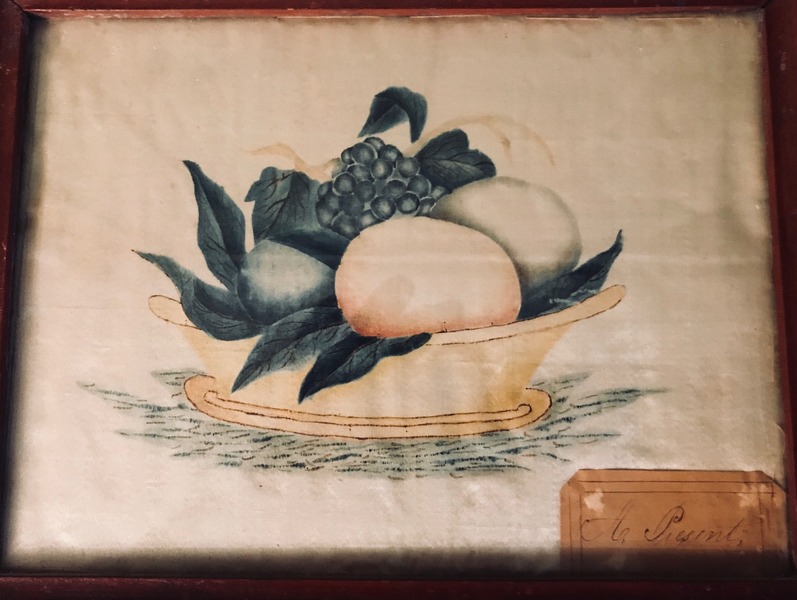 Schoolgirl Watercolor Theorem on Silk, c.1840