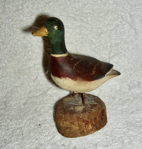 Small Standing Mallard Duck Carving
