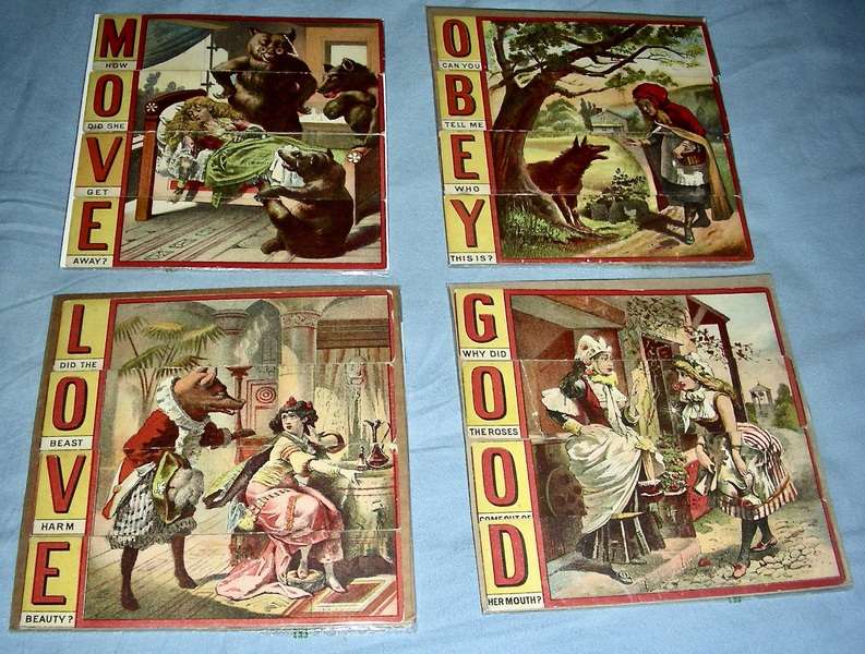 7 Moralistic Slice Puzzles Late 19th C