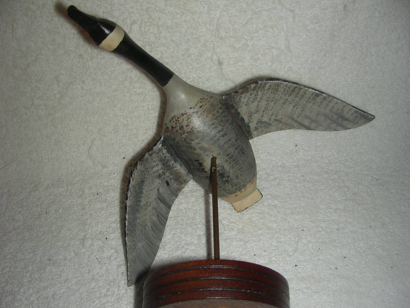 Miniature Carved Flying Canada Goose