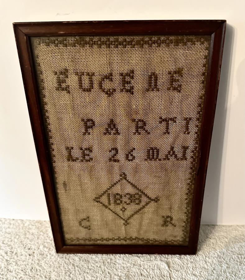 Miniature French (Canadian?) Sampler,1838