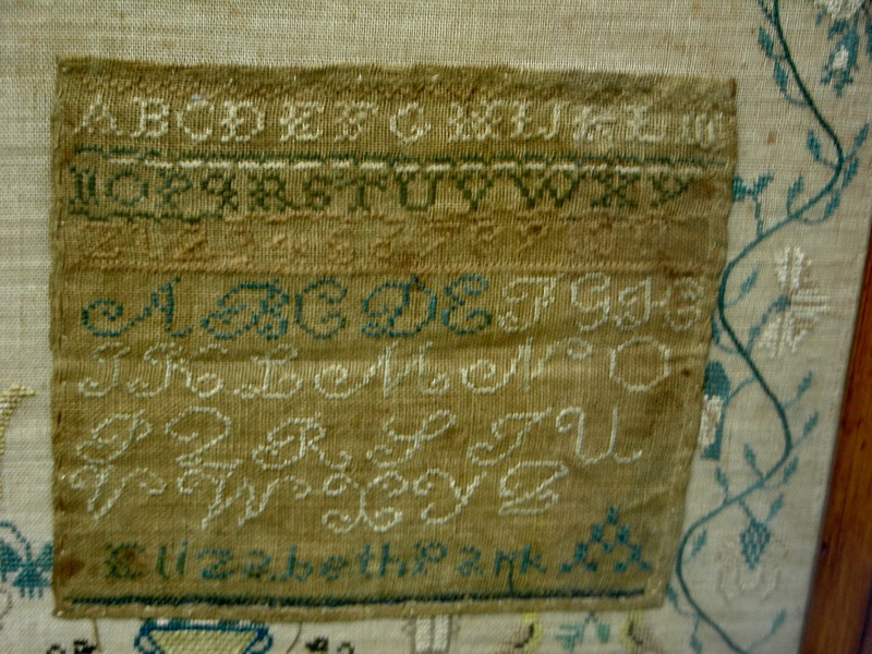 2 Samplers by Girls Named Park 1 Frame c1825