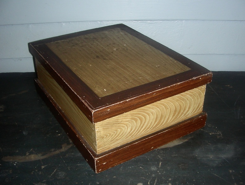 Document Box w/ Mustard/Brown Grain Paint