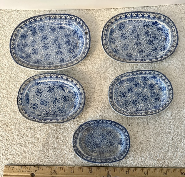 5 Nesting or Miniature/Kid’s Staffordshire Trays