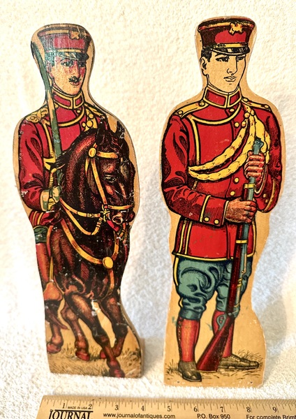 12 Large Cardboard Soldiers w/Stands 19th C.