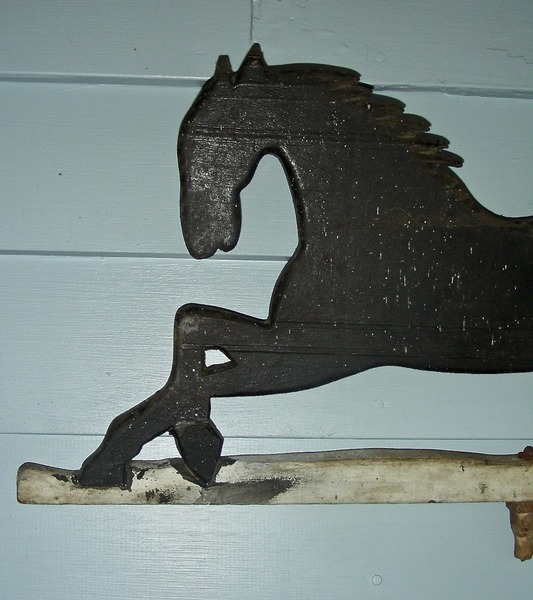 Wooden Running Horse Weathervane Fragment