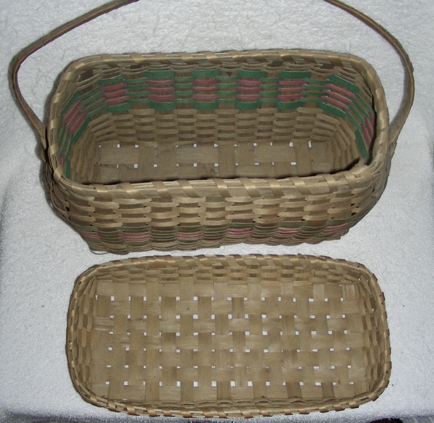 Native American Picnic or Sewing Basket w/Lid
