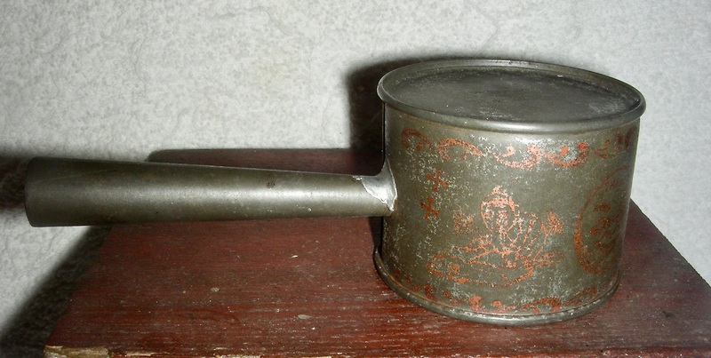 Decorated Tin Baby Rattle, 19th C