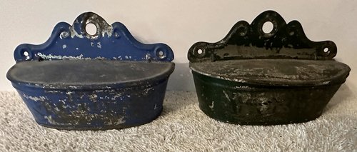 2 Painted Toleware (Tin) Match Safes