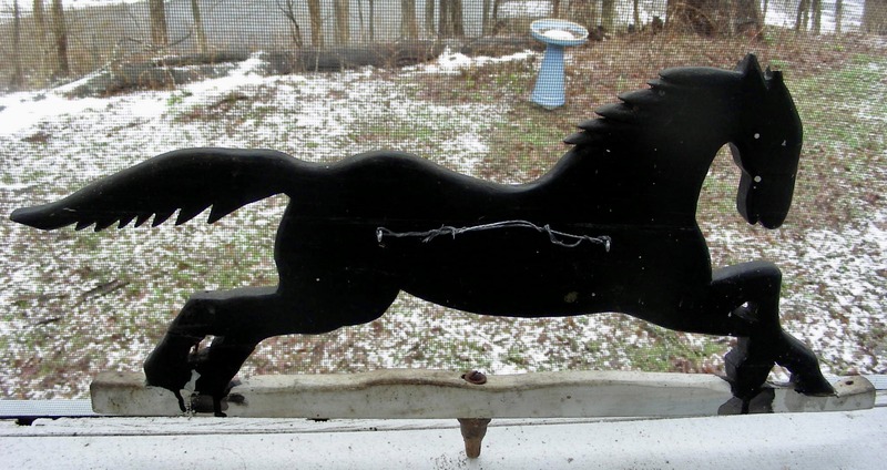 Wooden Running Horse Weathervane Fragment