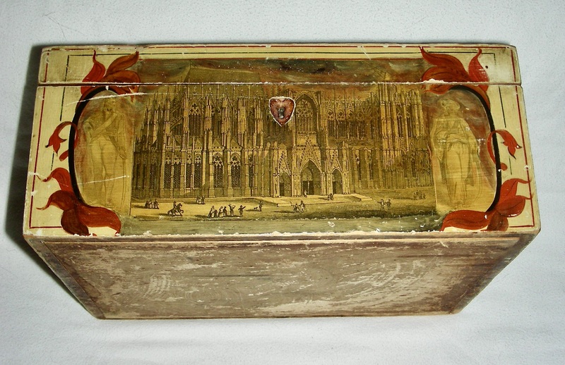 Schoolgirl or Dresser Box w/Decoupage Pictures