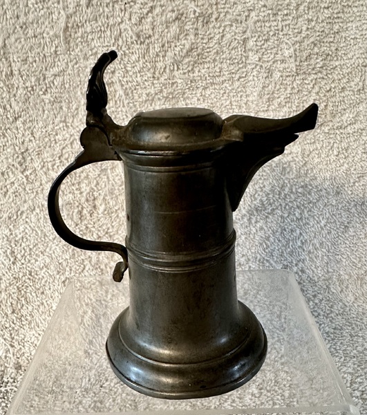 Small 18th C. Pewter Holy Water Jug