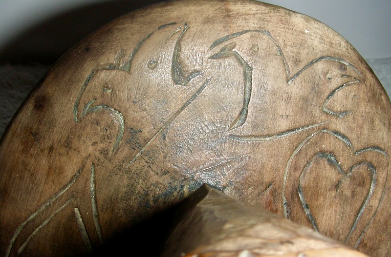 Double-Sided Butter Print w/Carved Birds & Hearts