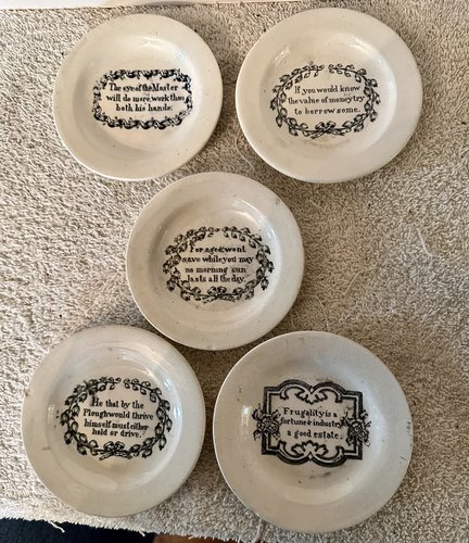 5 Staffordshire Kid’s Motto Plates