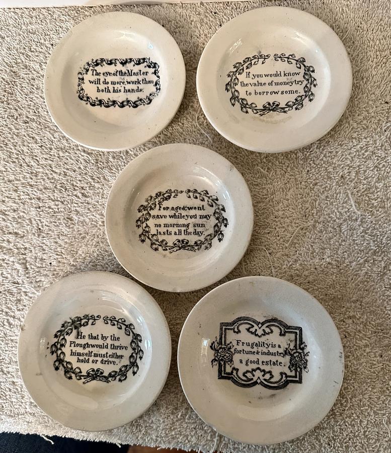 5 Staffordshire Kid’s Motto Plates