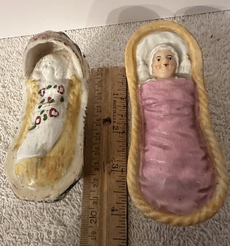 2 Staffordshire Baby in Cradles, c. 1800-1825