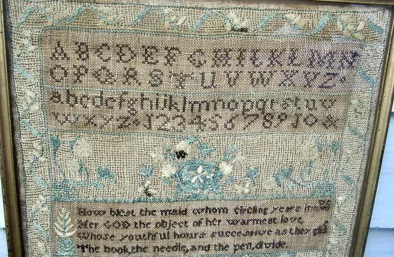 Small Cross Stitch Sampler w/ Verse c.1820