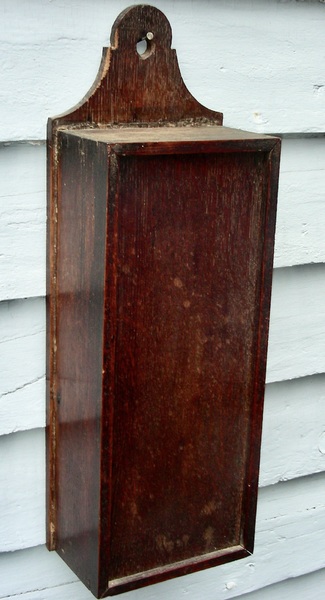 Hanging Slide-Lid Mahogany Candle Box c1820