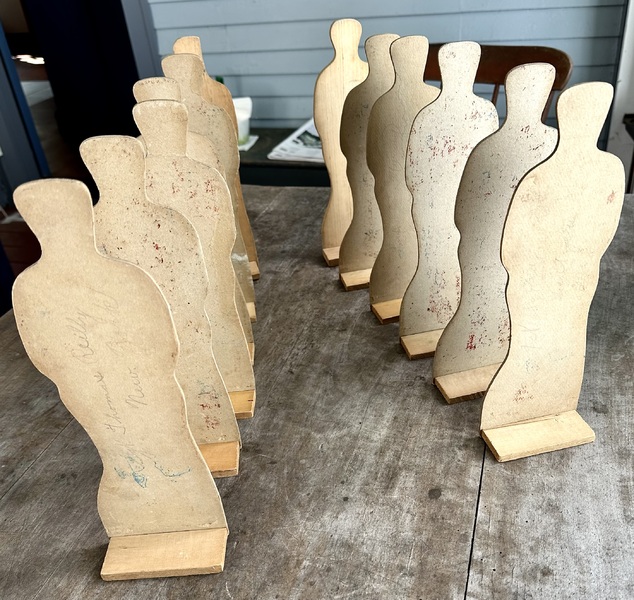 12 Large Cardboard Soldiers w/Stands 19th C.
