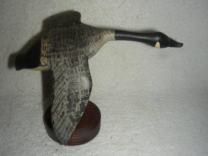 Miniature Carved Flying Canada Goose