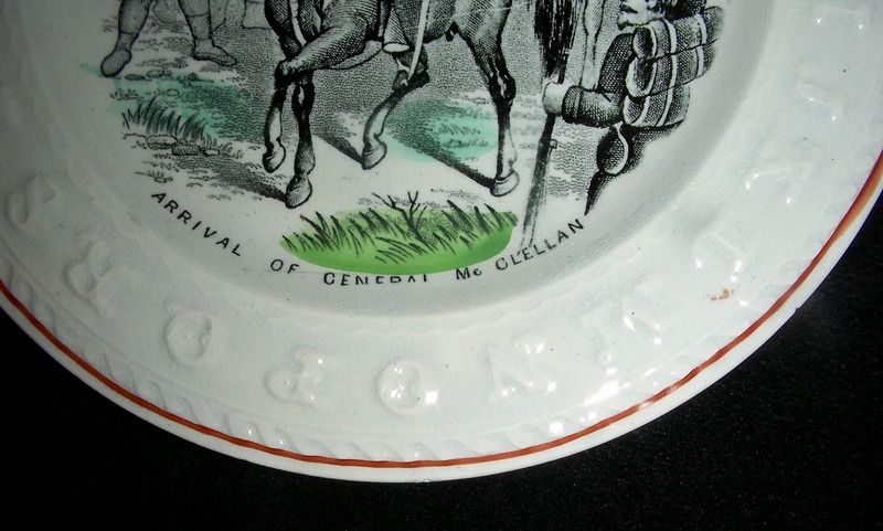 Kid's Civil War ABC Plate: General McClellan c1865