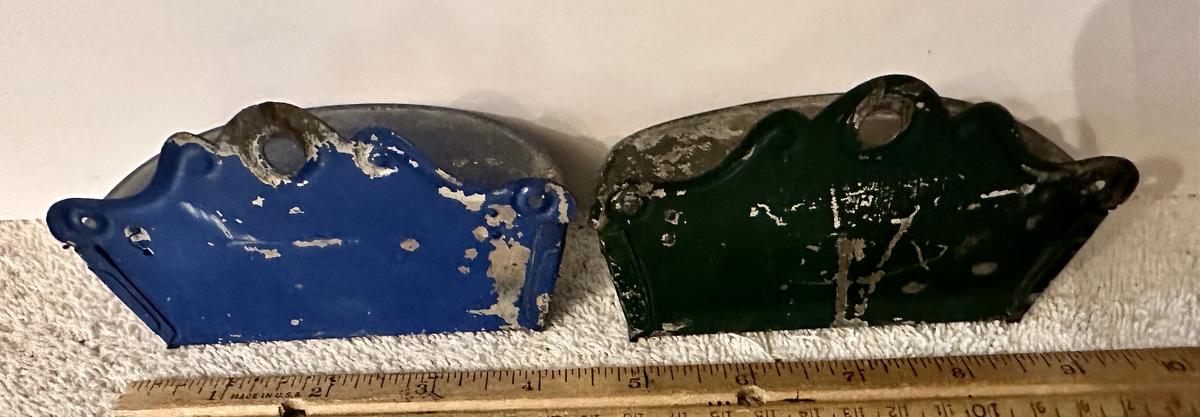 2 Painted Toleware (Tin) Match Safes