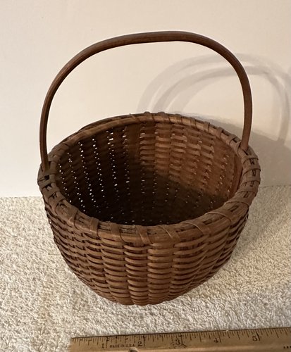 Miniature Signed Round Handled Basket w/ Date